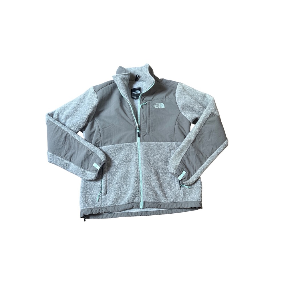 The North Face Denali Fleece Jacket Women Grey Mint Polartec Outdoor SIZE S